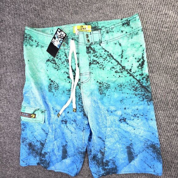 Banana Split USA Other - B Split Board Shorts Mens L Blue Purple Grey Splatter Swim Trunks Beach Surf NEW